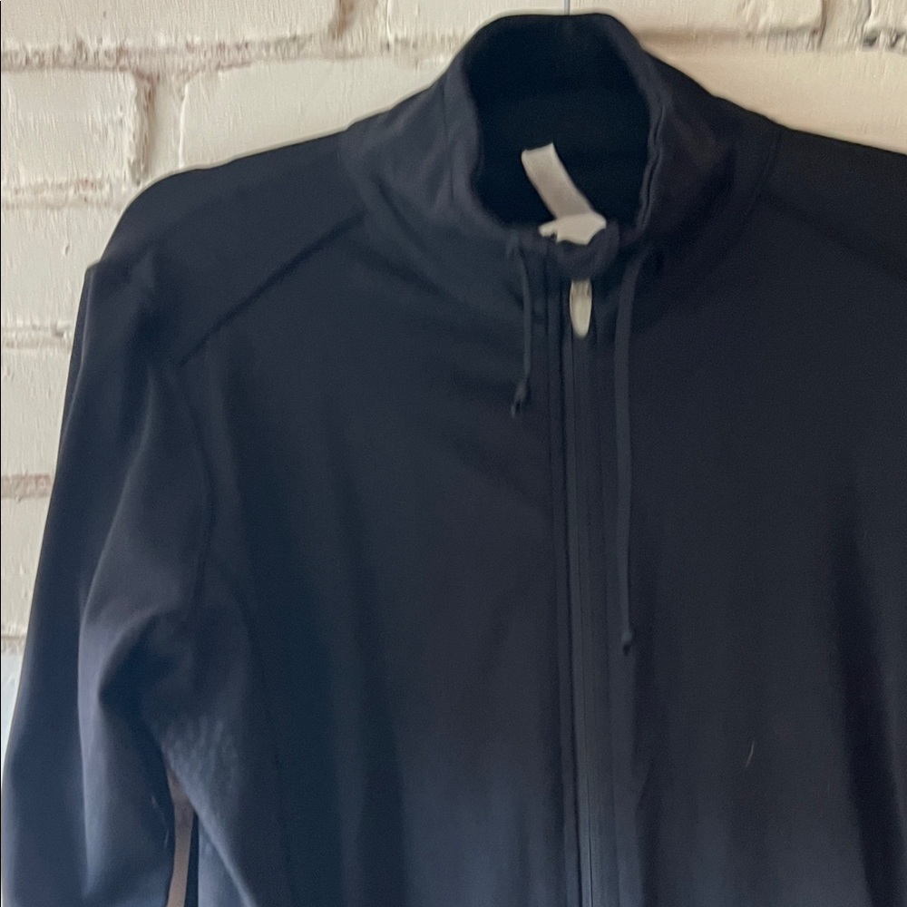 Black Women's Zip-Front Jacket funnel neck athletic jacket - Picture 5 of 11